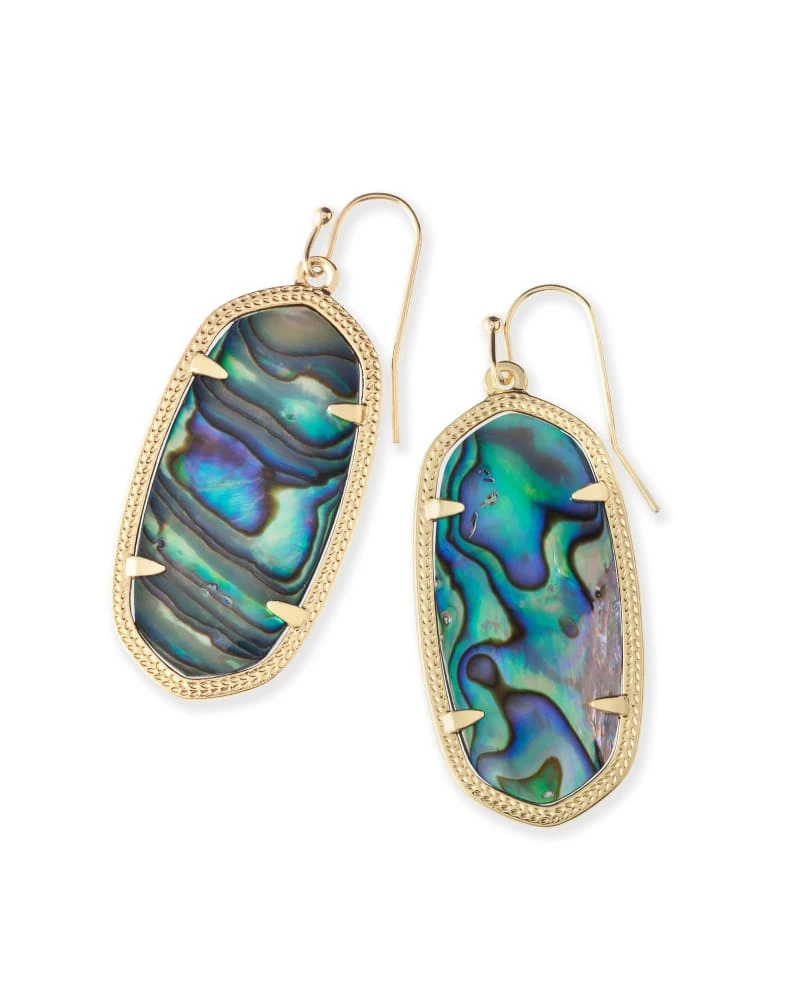 Elle Gold Drop Earrings In Abalone Shell 3 Elle Gold Drop Earrings In Abalone Shell