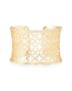 Candice Gold Cuff Bracelet In Gold Filigree Mix