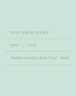 ATX Charm In Silver -Kendra Scott Charm Card Tell Your Story ATX lg 1