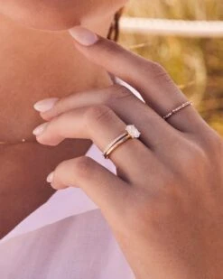 Astrid 14k Yellow Gold Ring In White Diamond -Kendra Scott Kendra Scott Astrid Band Ring White Diamond Yellow Gold 00