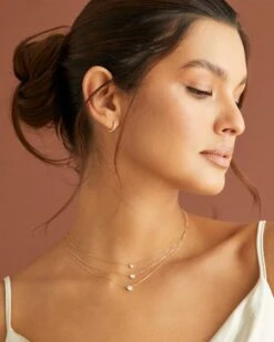 Audrey 14k Yellow Gold Pendant Necklace In White Diamond, .15ct -Kendra Scott Kendra Scott Audrey Pendant Necklace Carat Increases 14k Yellow Gold 00 2