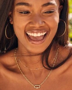 Kendra Scott -Kendra Scott Kendra Scott Bristol Chain Necklace White Sapphire Gold Vermeil 00