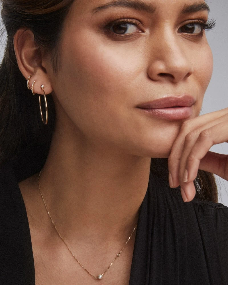 Cathleen 14k Yellow Gold Pendant Necklace In Pearl 4 Cathleen 14k Yellow Gold Pendant Necklace In Pearl - Image 2