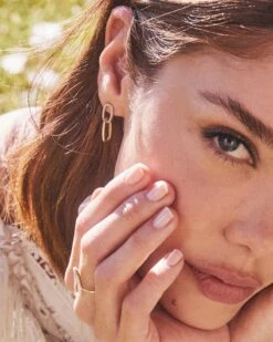 Elisa 14k Yellow Gold Interlocking Drop Earrings In White Diamond -Kendra Scott Kendra Scott Elisa Interlocking Drop Earring Yellow Gold 00