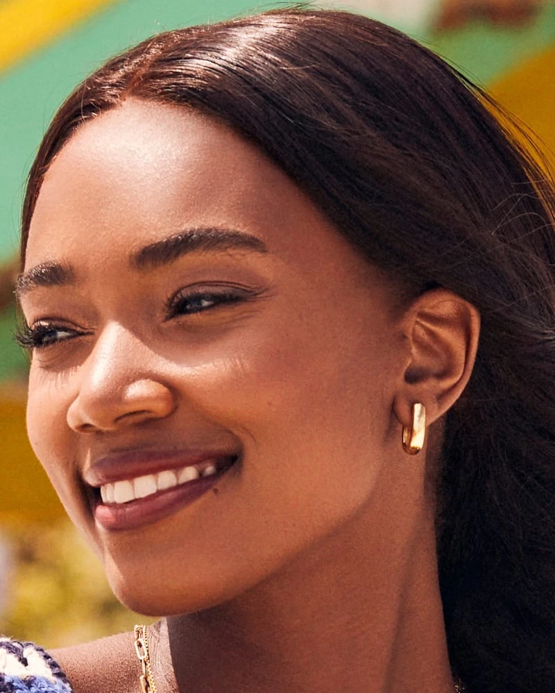 Ellen Wide Huggie Earrings In 18k Gold Vermeil 7 Ellen Wide Huggie Earrings In 18k Gold Vermeil - Image 5