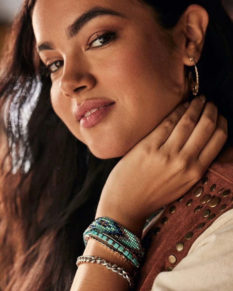 Ember Silver Triple Cuff Bracelet In Variegated Turquoise Magnesite 5 Ember Silver Triple Cuff Bracelet In Variegated Turquoise Magnesite - Image 3