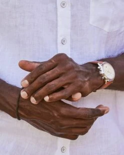 Evans Stainless Steel 44mm Field Watch In Ivory -Kendra Scott Kendra Scott Evans Field Watch Eggshell Brown Leather Stainless Steel 00