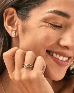 Grayson Gold Stud Earrings In Iridescent Drusy -Kendra Scott Kendra Scott Grayson Stud Earring Iridescent Drusy Gold 02