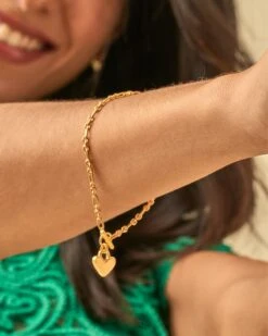 Heart Padlock Chain Bracelet In 18k Gold Vermeil -Kendra Scott Kendra Scott Heart Padlock Chain Bracelet Gold Vermeil 00