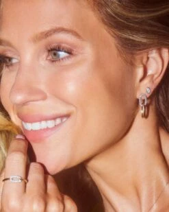 Elisa 14k Yellow Gold Interlocking Drop Earrings In White Diamond -Kendra Scott Kendra Scott Interlocking Elisa Drop Earrings Yellow Gold 00