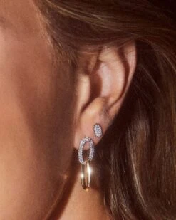 Elisa 14k Yellow Gold Interlocking Drop Earrings In White Diamond -Kendra Scott Kendra Scott Interlocking Elisa Drop Earrings Yellow Gold 01