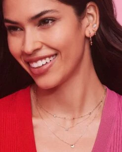 Isabella 14k Yellow Gold Pendant Necklace In White Diamond -Kendra Scott Kendra Scott Isabella Pendant Necklace Yellow Gold 01 1