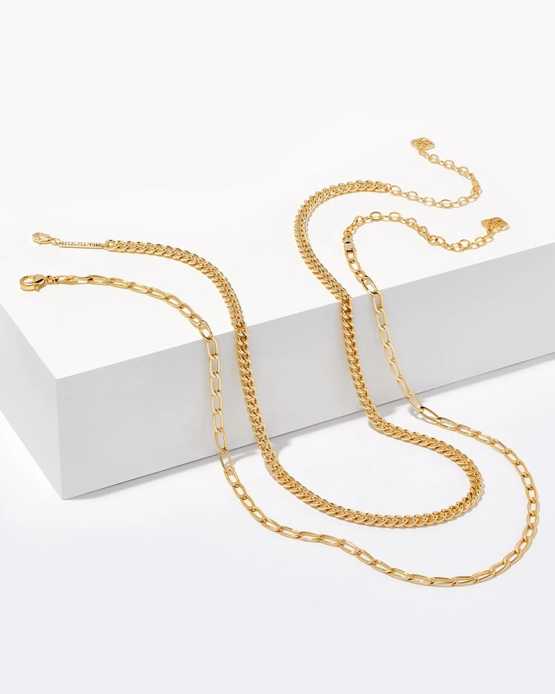 Set Of 2 Chain Necklace Layering Set In Gold 3 Set Of 2 Chain Necklace Layering Set In Gold