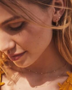 Michelle 14k Yellow Gold Stud Earrings In White Diamond -Kendra Scott Kendra Scott Michelle Stud Earring Yellow Gold 02