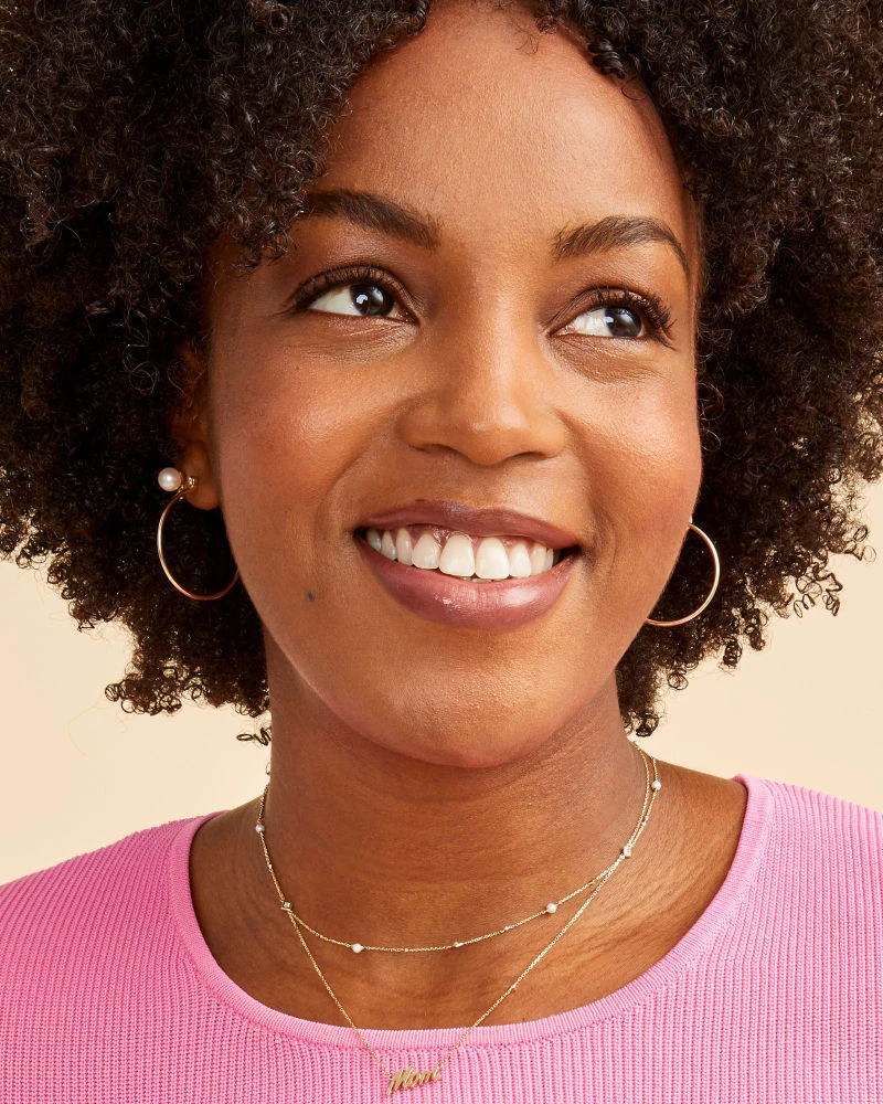 Michelle 14k Yellow Gold Strand Necklace In White Pearl 4 Michelle 14k Yellow Gold Strand Necklace In White Pearl - Image 2