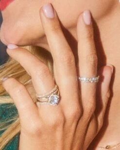 Nicolette 14k Yellow Gold Band Ring In White Diamond -Kendra Scott Kendra Scott Nicolette Band Ring Yellow Gold 00 1