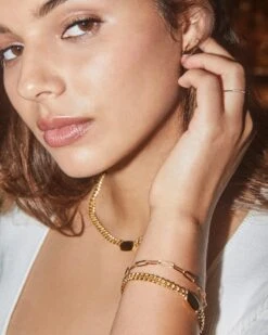 Large Paperclip Chain Bracelet In 18k Gold Vermeil -Kendra Scott Kendra Scott Paperclip Chain Bracelet Gold Vermeil 00 1