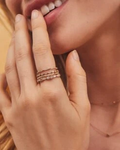Posey 14k Yellow Gold Band Ring In White Diamonds -Kendra Scott Kendra Scott Posey Band Ring Yellow Gold 00