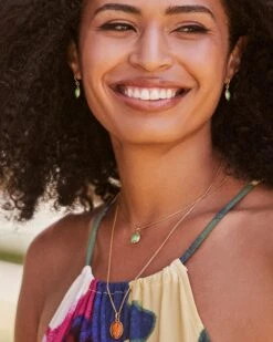 Sage 18k Gold Vermeil Pendant Necklace In Chrysoprase -Kendra Scott Kendra Scott Sage Pendant Necklace Chrysoprase Gold Vermeil 00 1