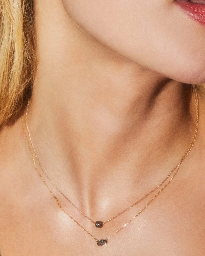 Stella 14k Yellow Gold Pendant Necklace In Black Diamond 3 Stella 14k Yellow Gold Pendant Necklace In Black Diamond - Image 2