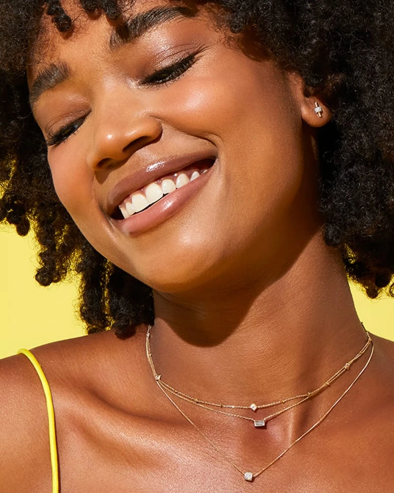 Stella 14k Yellow Gold Pendant Necklace In White Diamond 5 Stella 14k Yellow Gold Pendant Necklace In White Diamond - Image 3