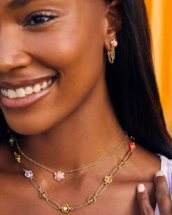 Susie Convertible Gold Ear Jacket Earrings In Hot Pink Kyocera Opal -Kendra Scott Kendra Scott Susie Ear Jacket Earring Pink Opal Gold 00