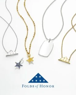 Folds Of Honor Sterling Silver Star Charm In Blue Sapphire -Kendra Scott PDP Image 2 FOH
