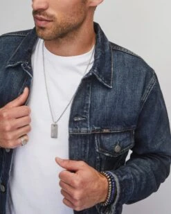 Dog Tag Necklace In Oxidized Sterling Silver -Kendra Scott dog tag necklace 2