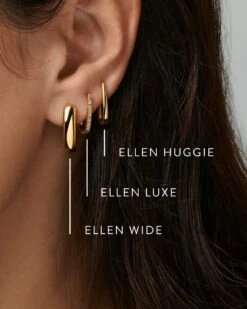 Ellen Huggie Earrings In 18k Gold Vermeil -Kendra Scott ellen 2