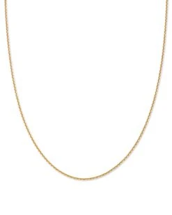 16” Thin Chain Necklace In 18k Gold Vermeil