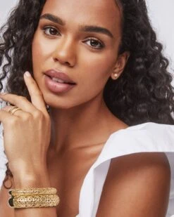 Abbie Bangle Bracelet In Gold -Kendra Scott kendra scott abbie bangle bracelet gold