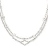 Abbie Multi Strand Necklace In Silver -Kendra Scott kendra scott abbie multistrand necklace rhodium 01 lg