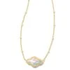 Abbie Gold Pendant Necklace In Dichroic Glass -Kendra Scott kendra scott abbie pendant necklace gold dichroic glass 00