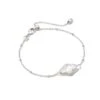 Abbie Silver Satellite Chain Bracelet In Ivory Mother-of-Pearl 2 Abbie Silver Satellite Chain Bracelet In Ivory Mother-of-Pearl -Kendra Scott kendra scott abbie satellite chain bracelet rhodium ivory mother of pearl 00