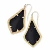 Alex Gold Drop Earrings In Black Opaque Glass 2 Alex Gold Drop Earrings In Black Opaque Glass -Kendra Scott kendra scott alex gold drop earrings in black 00 default lg