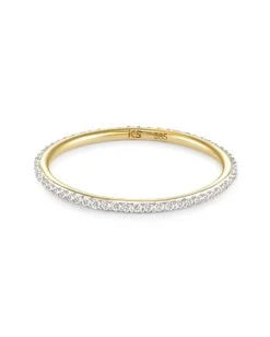 Angelina 14k Yellow Gold Band Ring In White Diamond
