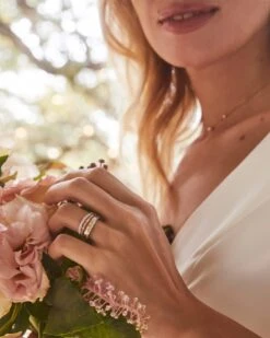 Angelina 14k Yellow Gold Band Ring In White Diamond -Kendra Scott kendra scott angelina band ring 14k yellow gold white diamond 1