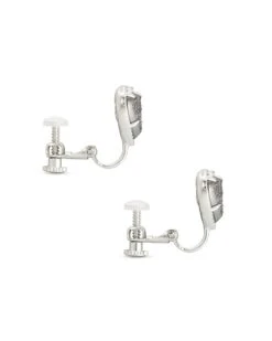 Ari Heart Silver Stud Clip On Earrings In Platinum Drusy -Kendra Scott kendra scott ari heart clip on earring stud rhodium brass platinum drusy 01 lg