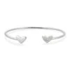 Ari Heart Sterling Silver Cuff Bracelet In White Diamond -Kendra Scott kendra scott ari heart cuff bracelet sterling silver white diamond 00 lg