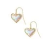Ari Heart Gold Drop Earrings In Dichroic Glass -Kendra Scott kendra scott ari heart drop earring gold dichroic glass 00 lg