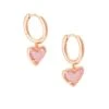 Ari Heart Rose Gold Huggie Earrings In Light Pink Drusy -Kendra Scott kendra scott ari heart huggie earring rose gold pink drusy 00 lg