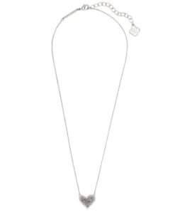Ari Heart Silver Pendant Necklace In Platinum Drusy 7 Ari Heart Silver Pendant Necklace In Platinum Drusy -Kendra Scott kendra scott ari heart short pendant necklace rhodium platinum drusy 01 lg