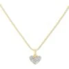 Ari Pave Heart 18k Yellow Gold Vermeil Charm Necklace In White Diamond