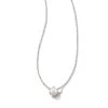 Arya Silver Pendant Necklace In White Pearl -Kendra Scott kendra scott ariya pendant necklace rhodium white pearl 00
