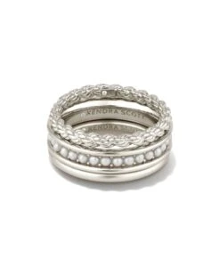 Arya Silver Ring Set In White Pearl