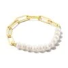 Ashton Gold Half Chain Bracelet In White Pearl 1 Ashton Gold Half Chain Bracelet In White Pearl -Kendra Scott kendra scott ashton half chain bracelet gold white pearl 00