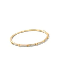 Astrid 14k Yellow Gold Bangle Bracelet In White Diamond