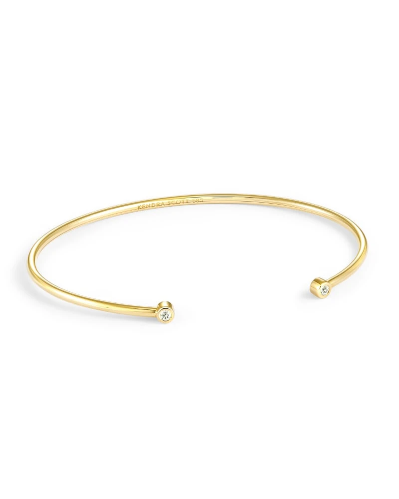 Audrey 14k Yellow Gold Cuff Bracelet In White Diamond 3 Audrey 14k Yellow Gold Cuff Bracelet In White Diamond