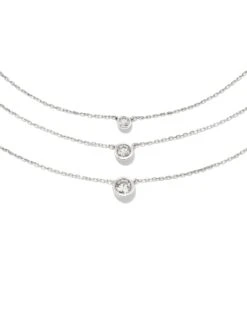 Audrey 14k White Gold Pendant Necklace In White Diamond -Kendra Scott kendra scott audrey pendant necklace 14k white gold 07ct diamond 02