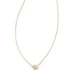Audrey 14k Yellow Gold Pendant Necklace In White Diamond, .25ct
